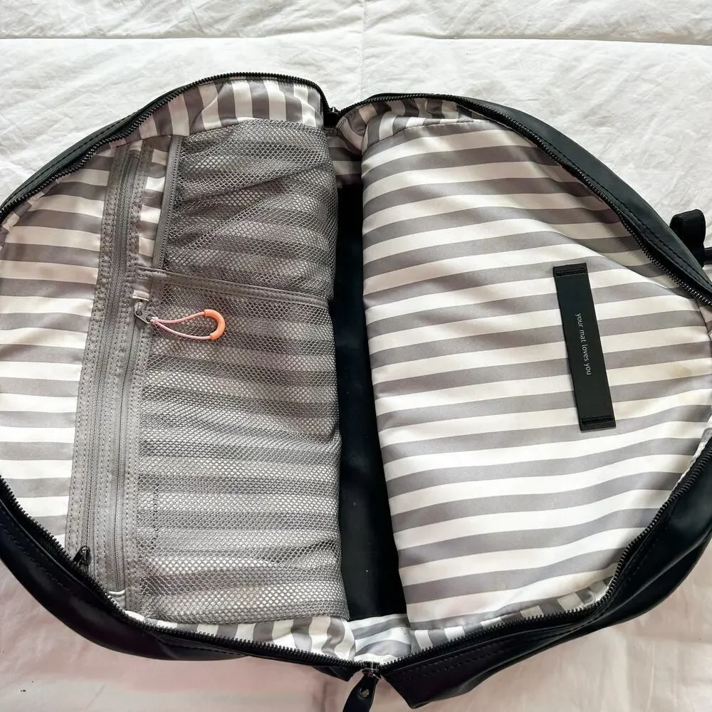 Lululemon Sweat Once A Day Black Gym Duffel Bag Yoga Travel Tote